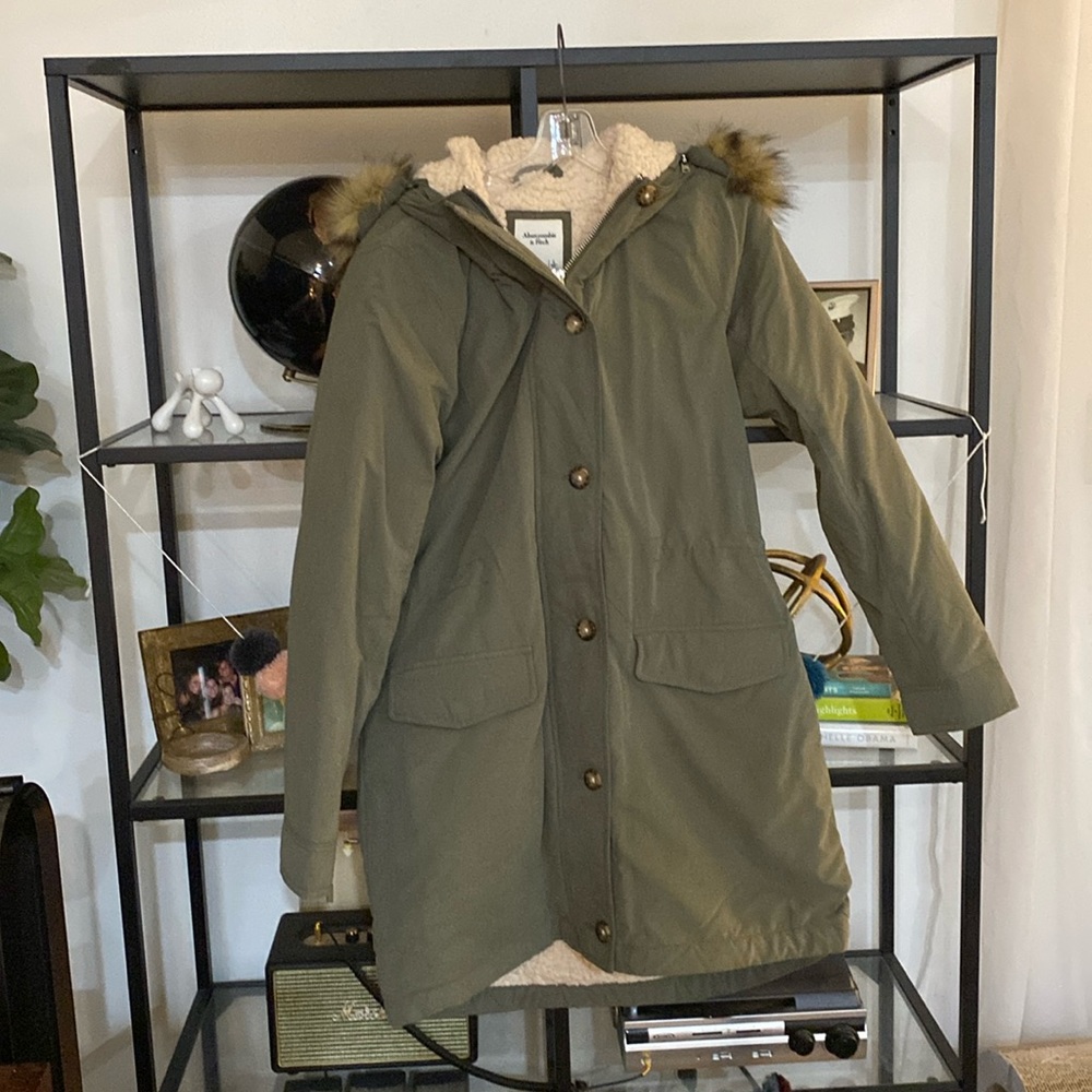 Abercrombie Fur Hood Sherpa Lined Coat